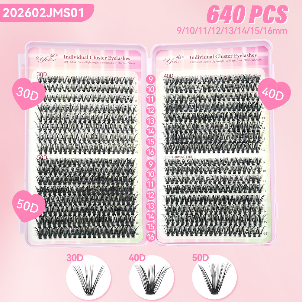 32 rows, 640 clusters, eyelash book 30D40D50D