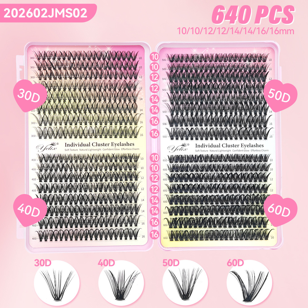 32 rows, 640 clusters, eyelash book 30D40D50D60D