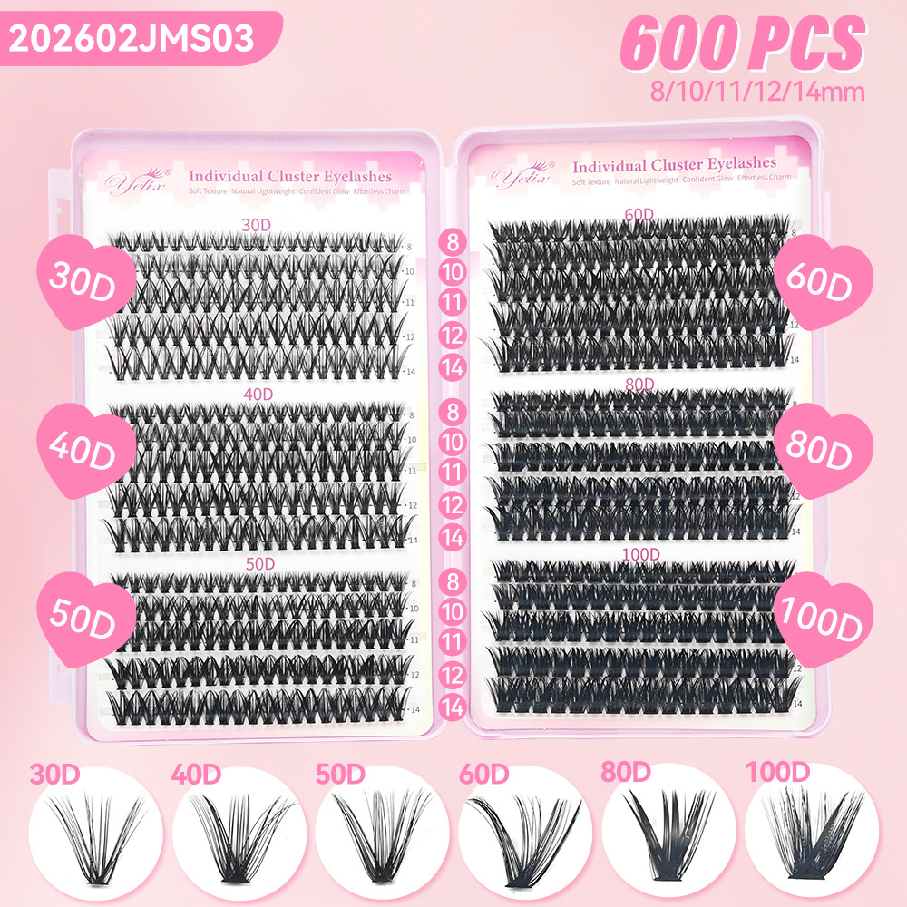 30 rows, 600 clusters, eyelash book 30D40D50D60D80D100D