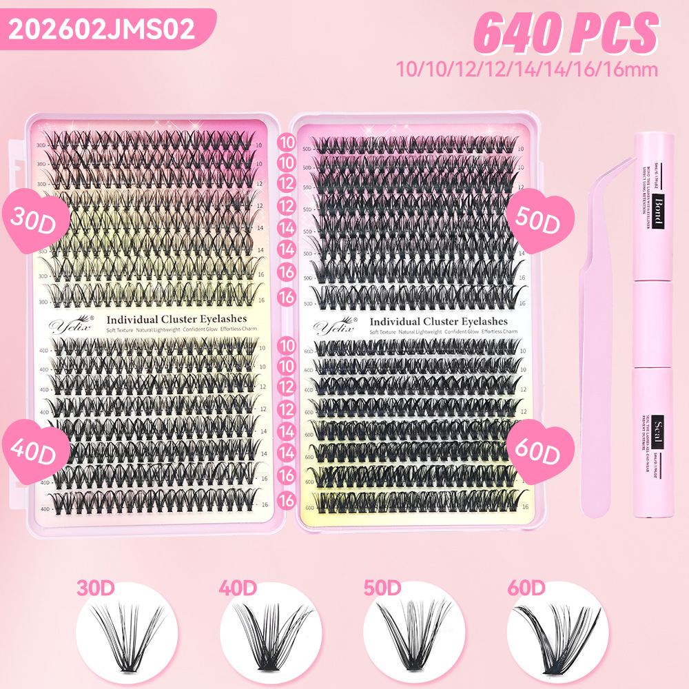 32 rows, 640 clusters, eyelash book 30D40D50D60D + 2 tools