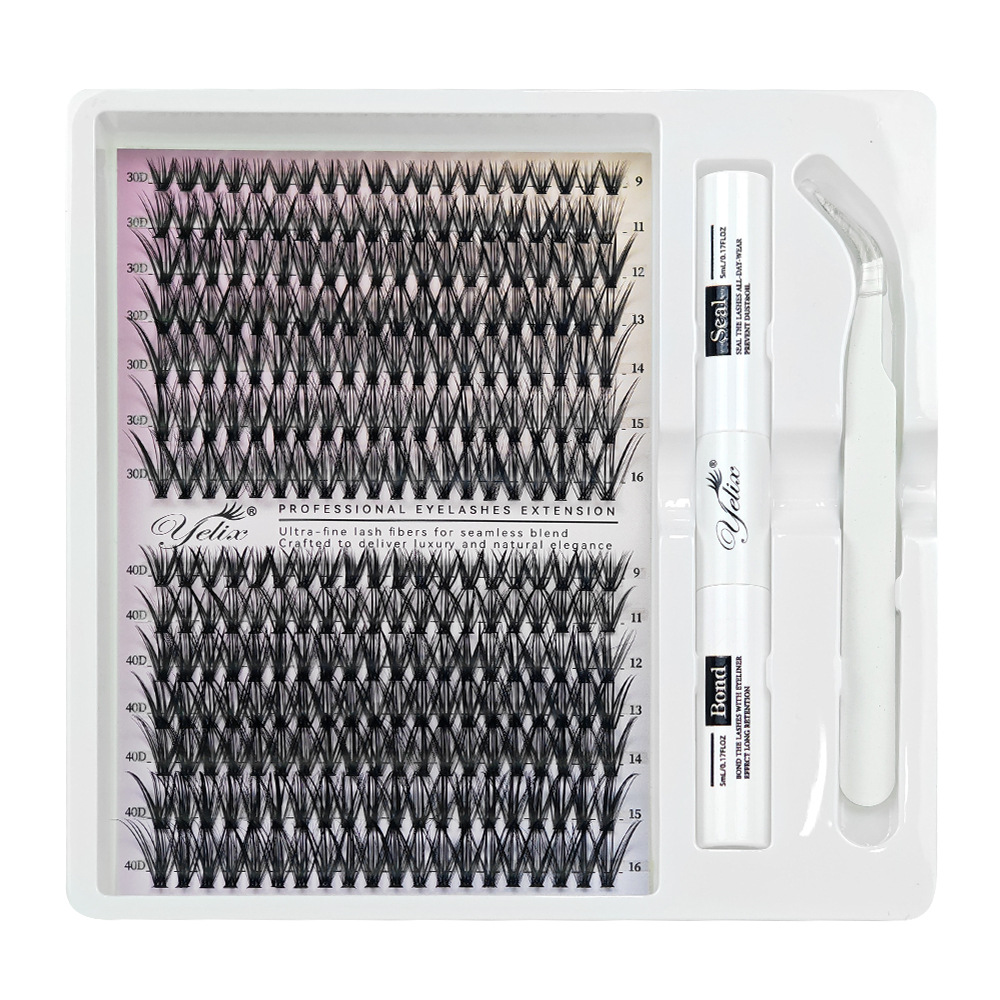 14 rows, 280 clusters [30D40D] eyelashes + 2 tools